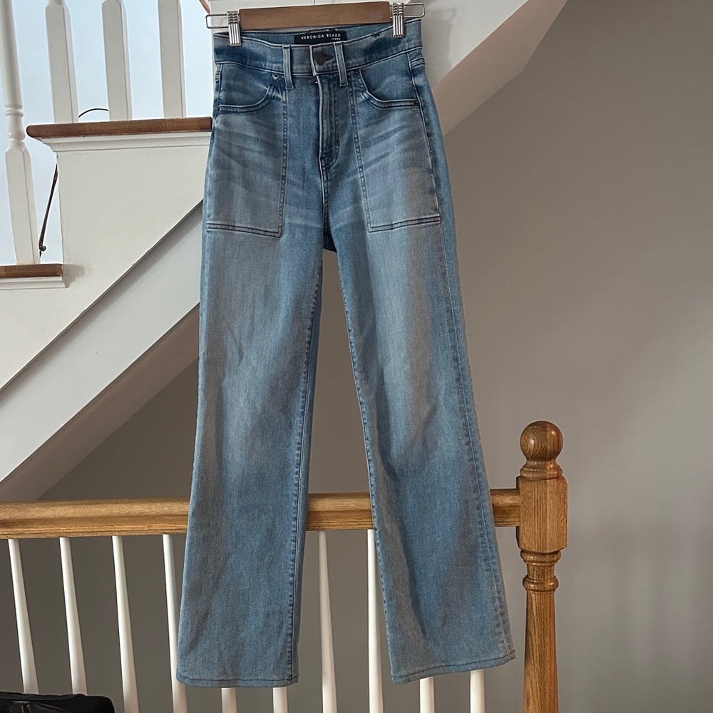 Veronica beard High-Rise Light Blue Wide Leg Jeans size 25